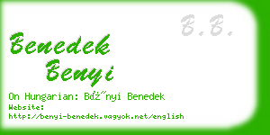 benedek benyi business card